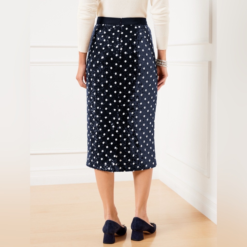 Talbots Martini Polka Dot Sequin Pencil Skirt – Size 2 – NWT ✨ - Picture 3 of 7